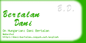 bertalan dani business card